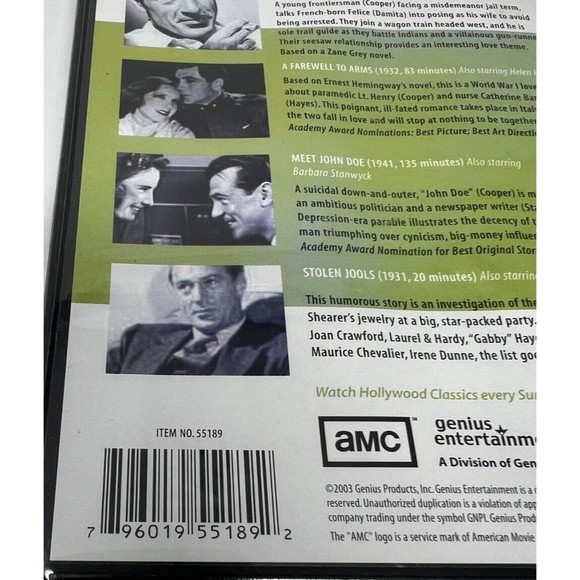 AMC Gary Cooper Hollywood Classics (DVD, 2003, 2-Disc 4 Movie Set) - Picture 3 of 3